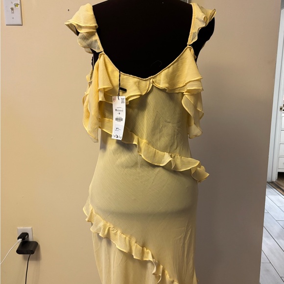 NWT ZARA Yellow Maxi Dress with Ruffles - Picture 2 of 5